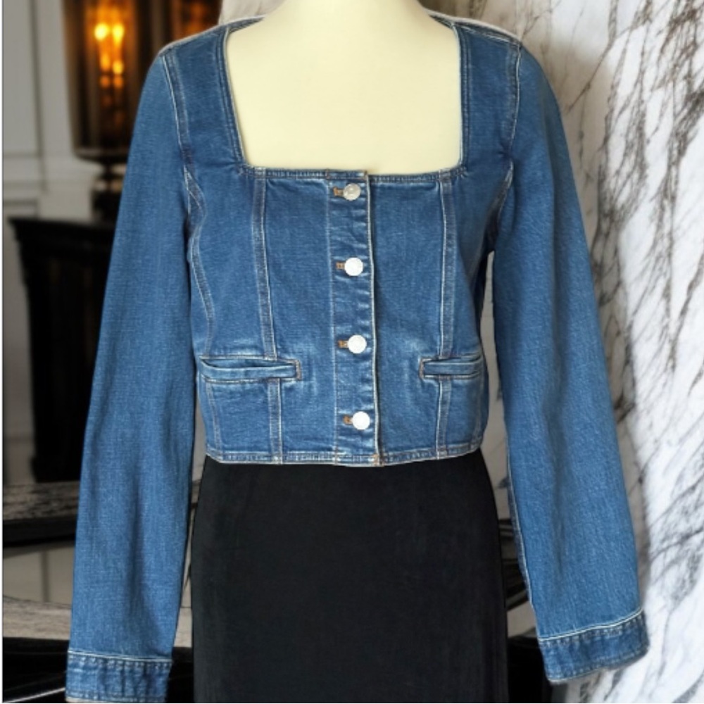 💐HOST PICK💐 NWT Madewell Denim Square-Neck Crop Top